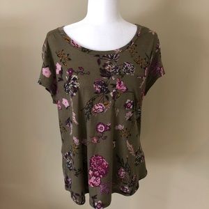 Green Floral Wallflower XL Top
